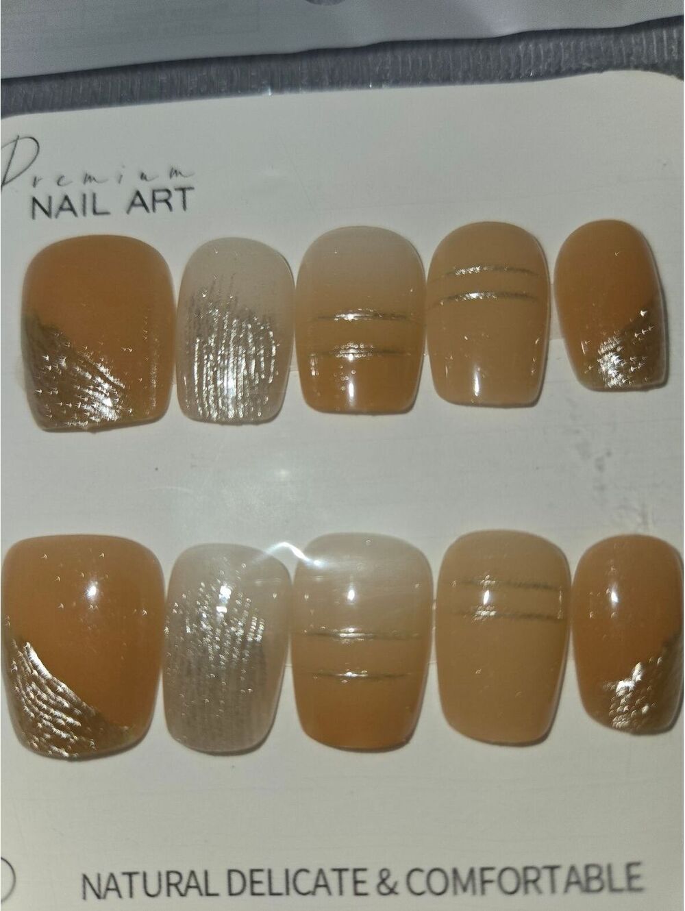 Premium Natural Delicate & Comfortable Press-On Nail Art Set - Size L